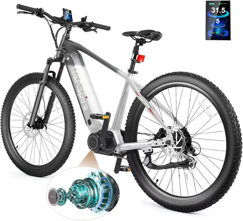 Electric Bikes for Adults, 500W Mid-Drive Motor with 32 MPH up to 50 Miles, 48V/15Ah Samsung Battery E Bikes with 4.0 LED Display, 27.5'' X 2.8'' Tire