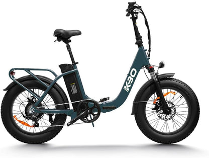 Foldable Ebike Flip/Compact 750W Electric Bike 48V 15.6Ah/748.8Wh Removable Battery 55MI Range 350LBS Payload 20"X4" Commuter Ebikes for Adults 25MPH