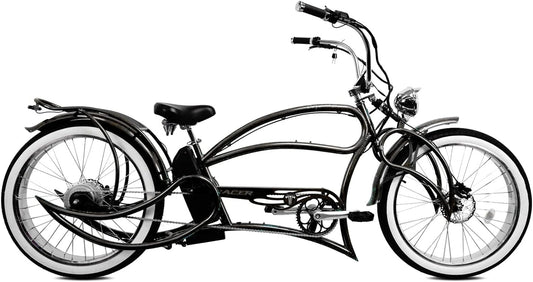 beyond Pro 26'' Classic Stretch Chopper Ebike with Spring Suspension Classical Fork, Disc Brake and Hi-Rise Steel Handlebar