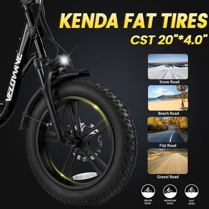 Prado S Electric Bike for Adults 750W BAFANG Motor 48V 15Ah LG Battery E Bike 20" X 4.0 Step-Thru Fat Tire Ebikes for Adults 28MPH Electric Bicycle