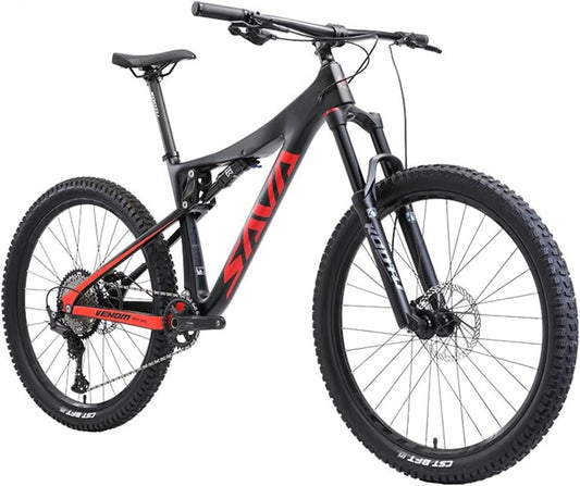 Carbon Fiber Mountain Bike Dual Suspension Bicycle, 17''/19'' Carbon Frame 27.5''/29'' Wheel Adult Mountain Bicycle with M6100 12 Speed Soft Tail All