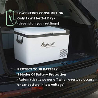 Alpicool K25 25 Liter Portable Car Fridge Freezer 12/24V