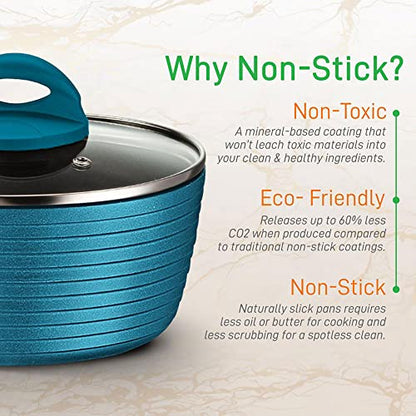 Nutrichef 12-Piece Nonstick Kitchen Cookware Set
