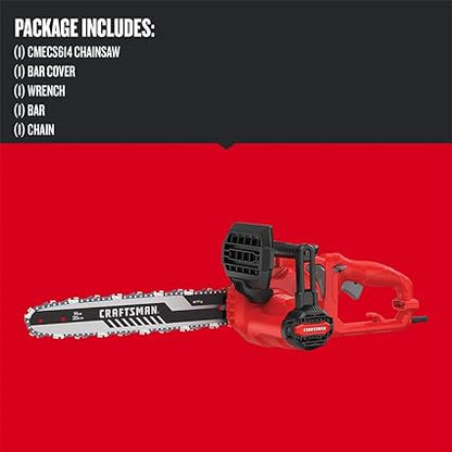 CRAFTSMAN Chainsaw, 14 Inch, 8 Amp, Corded (CMECS614)