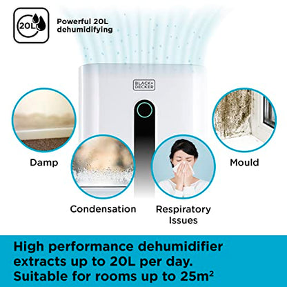 Extra Large High Performance 20 Litre Dehumidifier BLACK