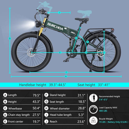 1000W Electric Bike Ebike for Adult 48V 20AH Removable Battery 26"X4"Fat Tire up to 30MPH &75 Miles Long Range off Road Beach Mountain Electric