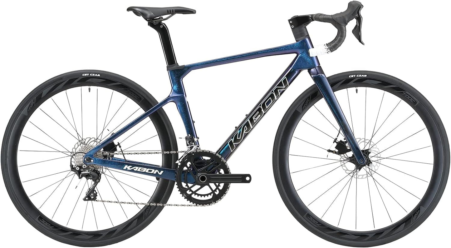 Full Carbon Road Bike,  700C Carbon Fiber Frame Road Bike with Shimano 105 22 Speed Disc Brake Racing Bicycle with Carbon Wheelset