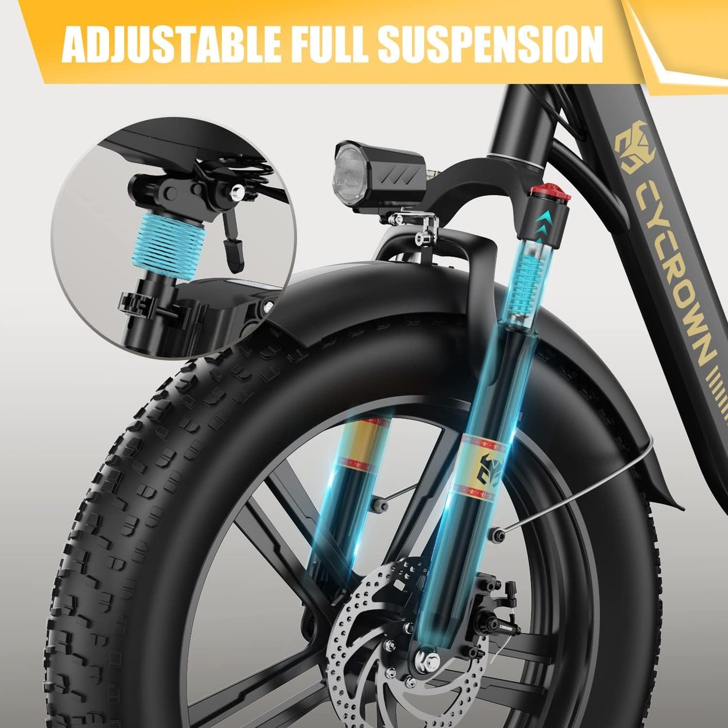 Cycfree Electric Bike for Adults up to 25MPH, 48V 20Ah Removable Battery Foldable Ebike with 750W Motor, 75 Miles Folding Ebikes for Adults 20" X 4.0"