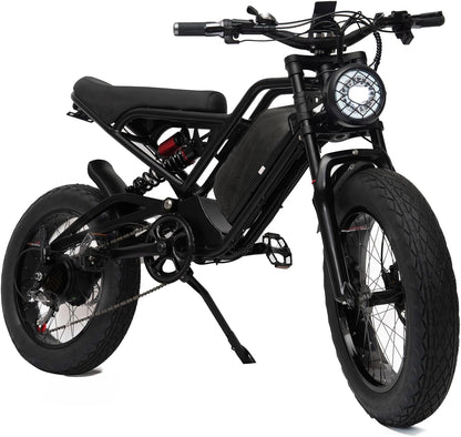 Black Raven - Full Suspension E-Bike. 48 Volt. 18 Ah. Full Twist Throttle.