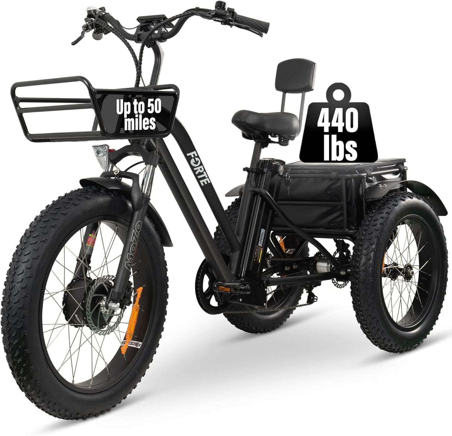 Electric Trike for Adults, 3 Wheel Motorized Bicycle with Big Wheels, Long Range Adult Tricycle up to 40 Miles, Foldable Three Wheel Bikes, 750W Motor