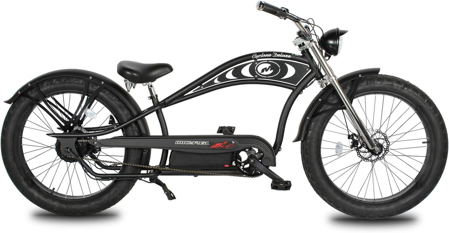 Cyclone Electric Cruiser Beach Bike Front Rear DISC Braking 26X4.0 Fat TIRE Bicycle