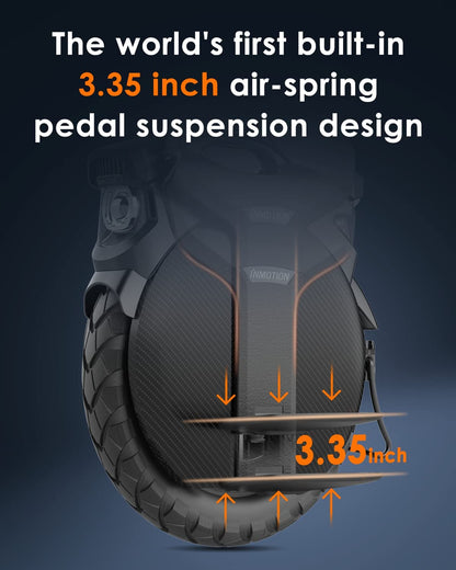 V11 Electric Unicycle - 18 Inch Self-Balancing Monowheel, Equipped with 3.35'' Air Suspension, 75 Miles Long Range, Maximum Speed of 34MPH and 35°