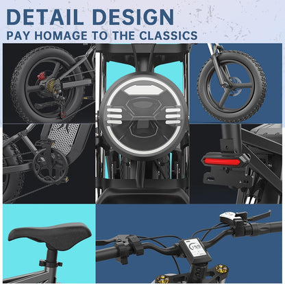 X20 Electric Bike for Adults 2000W Brushless Motor 48V 35AH Removable Battery 7 Speed Gear up to 30MPH Mountain Moped Electric Bicycle 20" 4.0 Fat