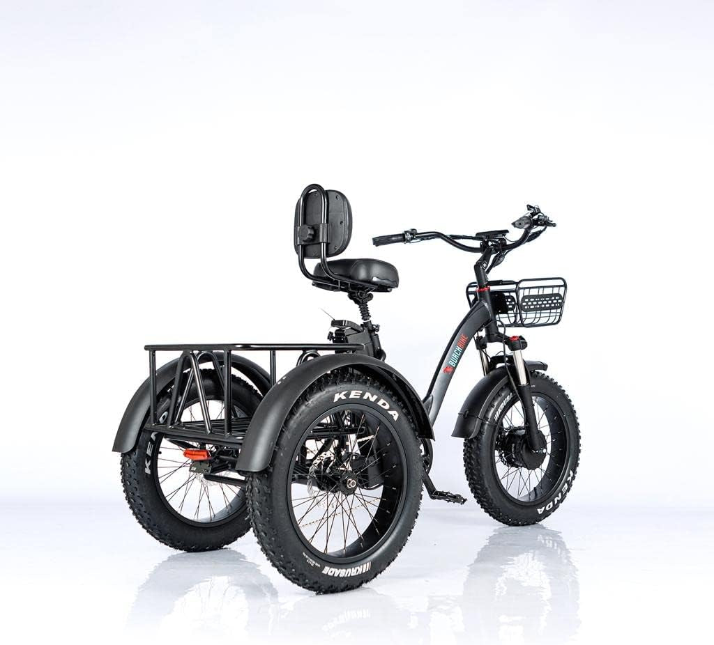 Alton Electric Trike Adult Tricycle Bike Fat Tire W/Cargo Basket - Electric Tricycle for Adults All-Terrain 500W Motor and 48V Lithium Rechargeable
