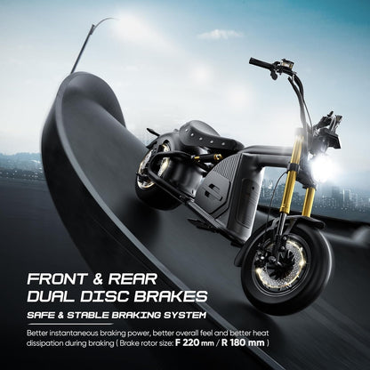 4000W 50MPH M8S Electric Motorcycle for Adults, 72V 35Ah Lithium Battery 70 Miles Long Range, Full Suspension Dual Hydraulic Brakes Comfortable Ride,