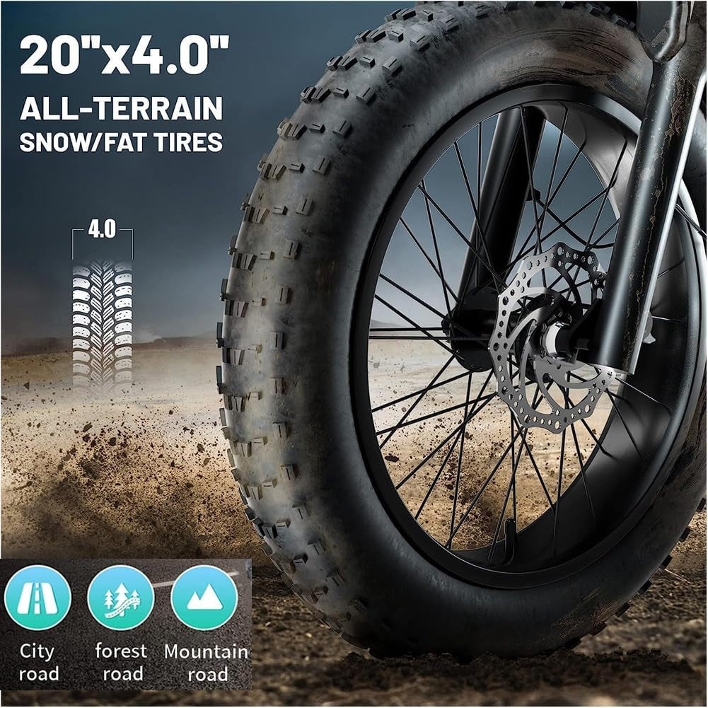 2000W Dual Motor Electric Bike for 2 Adults, 30 MPH Fat Tire AWD Ebike, 48V 18AH Mountain E Bikes, Two People E-Bike for Hunting, Adult Electric