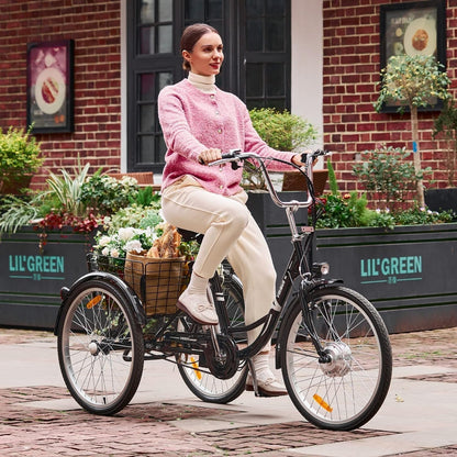 Electric Trike, Electric Tricycle for Adults with UL Tested 36V 10Ah Battery, 250W E Trike with Basket, 3 Wheel Electric Bicycle for Men Women Senior,