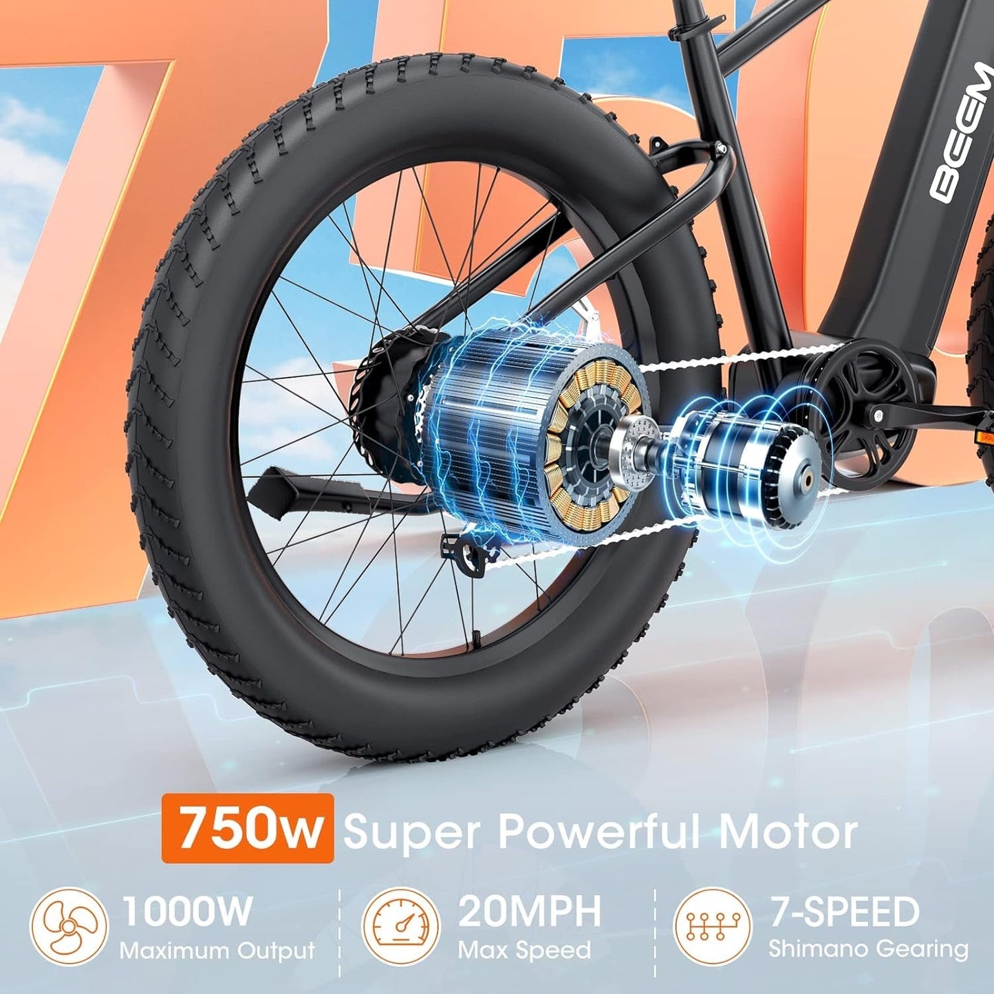 Electric Bike for Adults,750W/1000W/1200W,28Mph Samgsung 48V/15A Removable Battery,30-80Miles Electric Dirt Bike,26'' Fat Tire E-Bikes,Sha Mano 7