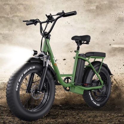 Electric Bike for Adults, 1200W/48V/15Ah, 20X4.0 Fat Tires Ebike Electric Bicycles with Removable Battery, 31MPH & 33Miles,Rear Trunk/Rear/Front Cargo