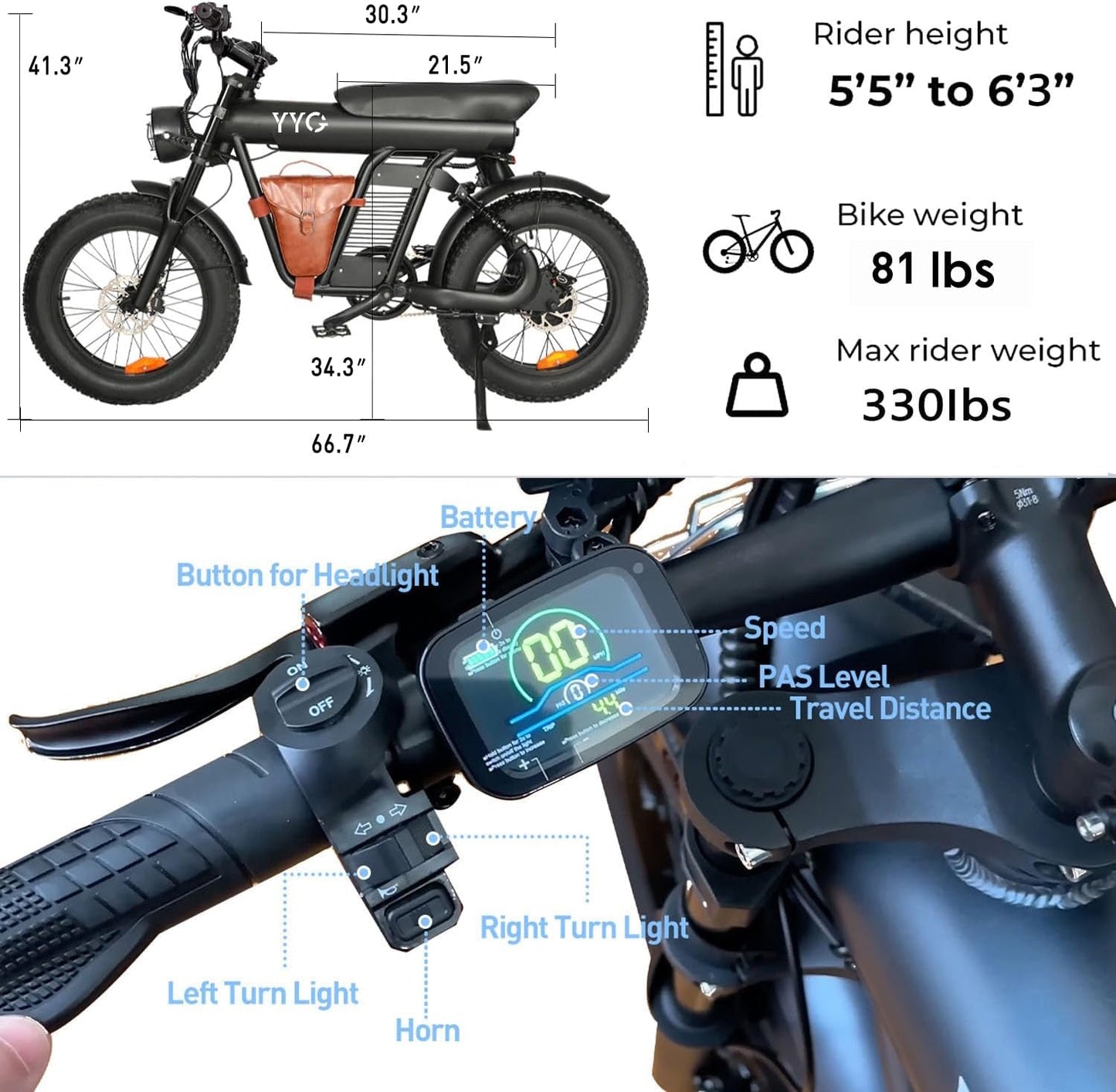 Cool Electric Bike for Adults, 1200W Fat Tire Ebike, up to 32.5MPH Electric Bicycle 48V/20Ah Removable Battery, 20 Inch E Bike Adult Electric