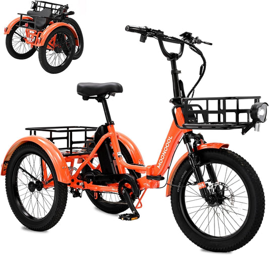 Electric Tricycle Adult Electric Bicycles, 350W 36V Electric Trike, 24" 26" 3 Wheel Electric Bike Ebike E Bicycle with Removable Battery, Motorized
