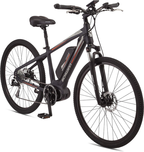 Voyageur Electric Bike, Mid-Drive, Large Step-Through Frame, Dark Blue