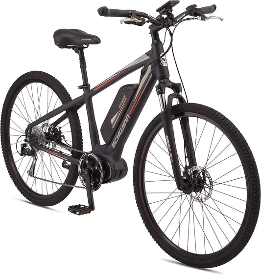 Voyageur Electric Bike, Mid-Drive, Large Step-Through Frame, Dark Blue