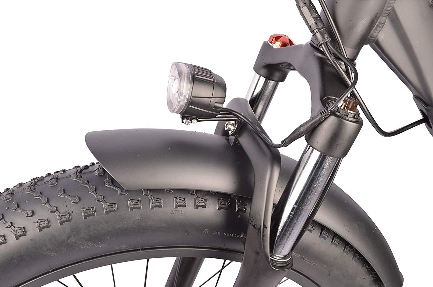 DJ Fat Bike 750W 48V 13Ah Power Electric Bicycle, Matte Black, LED Bike Light, Suspension Fork and Shimano Gear