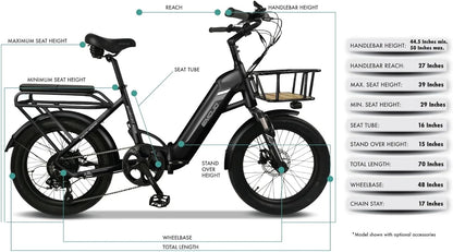 Bike Bobcat E-Bike Foldable 7-Speed 500W 48V Electric Bicycle with Removable Battery