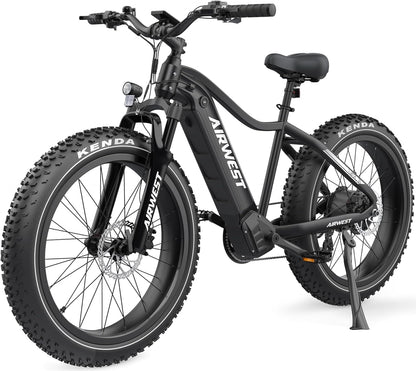Electric Bike, 750W Bafang Motor 28MPH Ebikes for Adult, 26" Fat Tire Electric Bicycle with Removable 48V 15Ah LG Battery & Fast Charger, Shimano