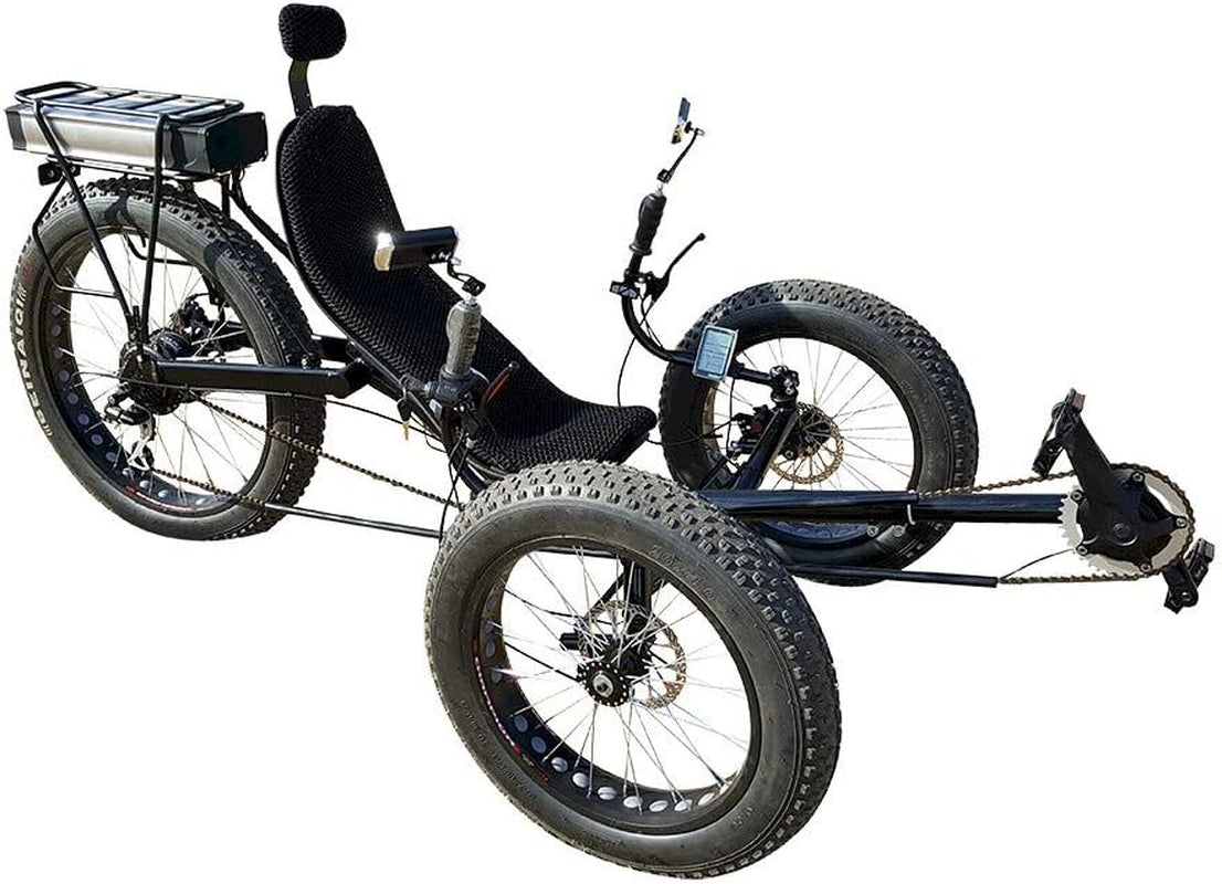 Comfortable 3-Wheel Electric Trike - Recumbent Bicycle, 7-Speed Shifter, BB5 Disc Brakes, Exercise Bikes, Cardio Training