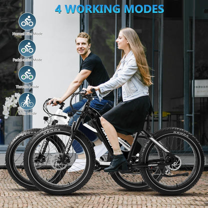 Electric Bike for Adults 750W Bafang Motor 28MPH Ebike with Removable 48V 15Ah LG Battery up to 50 Miles 26" Fat Tire Electric Mountain Bike Shimano 7