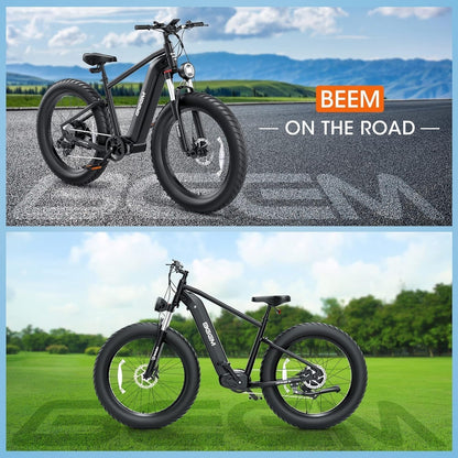 Electric Bike for Adults,750W/1000W/1200W,28Mph Samgsung 48V/15A Removable Battery,30-80Miles Electric Dirt Bike,26'' Fat Tire E-Bikes,Sha Mano 7