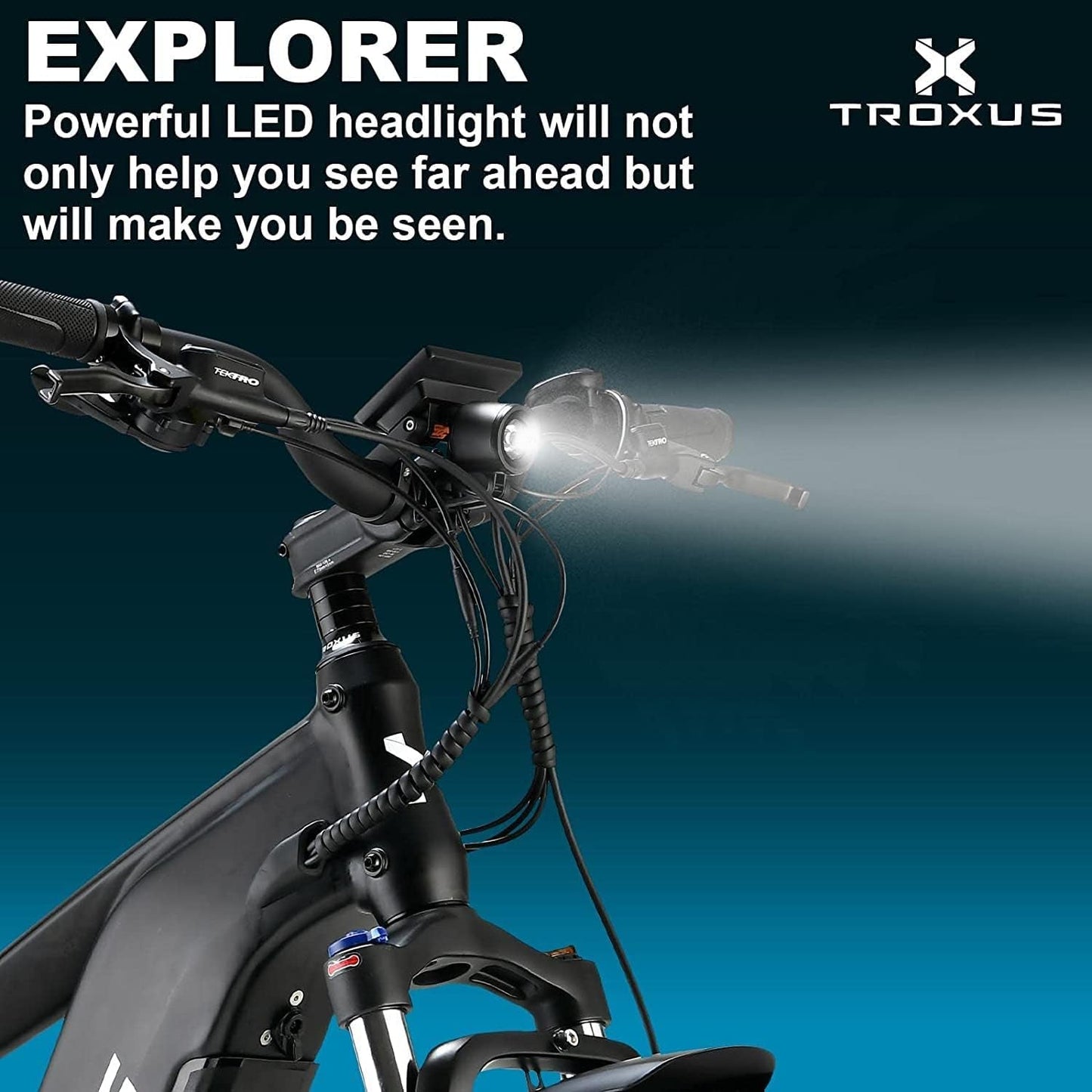 Electric Bike Adult Explorer Step over with 750W Motor, 26"X 4" Fat Tire All-Terrain Ebike (Blue)