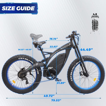 Powerful Electric Bike 1000W Motor 17.6AH/48V Battery 26" X 4.8" Fat Tire Ebike with Suspension Fork Aluminum Frame Mountain Bike Beach E-Bike Snow