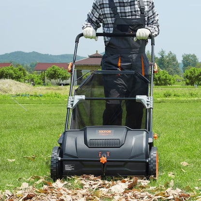 VEVOR Push Lawn Sweeper 21-inch Leaf & Grass Collector