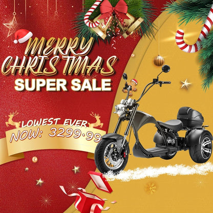 M1P Electric Trike for Adults, 2000W Brushless Motor 26MPH Electric Tricycle,60V 30AH Fast Charge Battery,F&R Disk Brake, Hydraulics Suspension,3