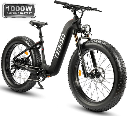 Electric Bike for Adults-20Ah Samsung Removable Battery 1000W Ebike 95NM Fat Tire Ebike 4.8“ Carbon Fiber Electric Mountain Bike with Oil Forks,The