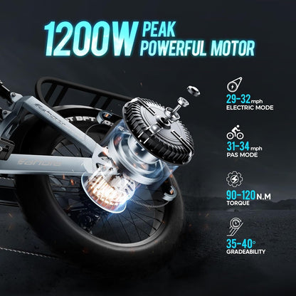 Juliet Electric Bike for Adults,1000W 60AH Electric Bike 20 "Fat Tire Long Range Full Suspension Color Display Mountain Bike for Longer Trip Commute