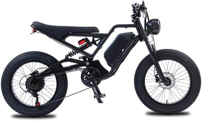 Black Raven - Full Suspension E-Bike. 48 Volt. 18 Ah. Full Twist Throttle.