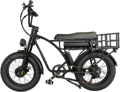 US Spot Smlro E5 plus Electric Retro Cargo Bike 2000W Dual Motor Motorcycle Ebike 48V 18Ah Ebike 20" Fat Tire 7 Speed E Bike MTB Mountain City Road