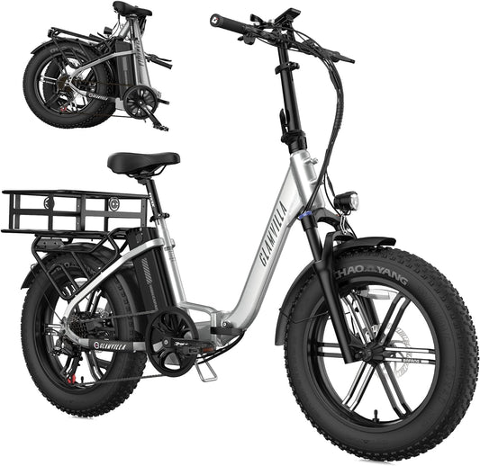 Gazelle Foldable Electric Bike for Adults,20"*4.0 Fat Tire Ebike with 750W Bafang Motor & 48V 15AH Samsung Removable Battery,Range 45 Miles Step-Thru