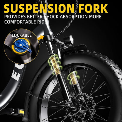 F7 Electric Bike for Adults,750W(Peak1000) Motor, 48V 16Ah Battery, 30Mph Folding Ebike, Step-Thru Frame, 20" Fat Tires,Perfect for Commuting,