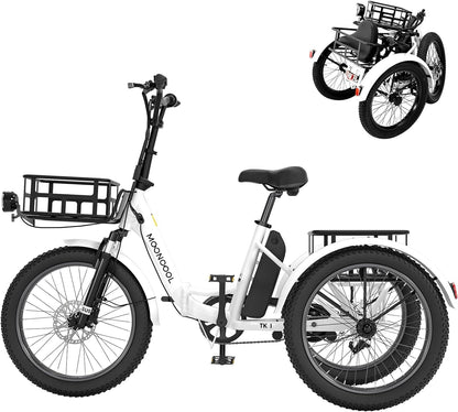 Electric Trike, 7 Speeds Electric Tricycle for Adult, 350W 36V 3 Wheel Electric Bikes, Motorized Tricycle Adult Electric Three Wheels Bicycle for