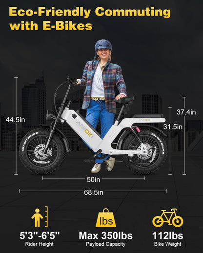 Ebike,Aq177 PRO MAX Electric Bike,52V 60Ah Electric Commuting Bike,200Miles Long Range, Peak 1200W Power Ebike, Electric Bicycle for Adults