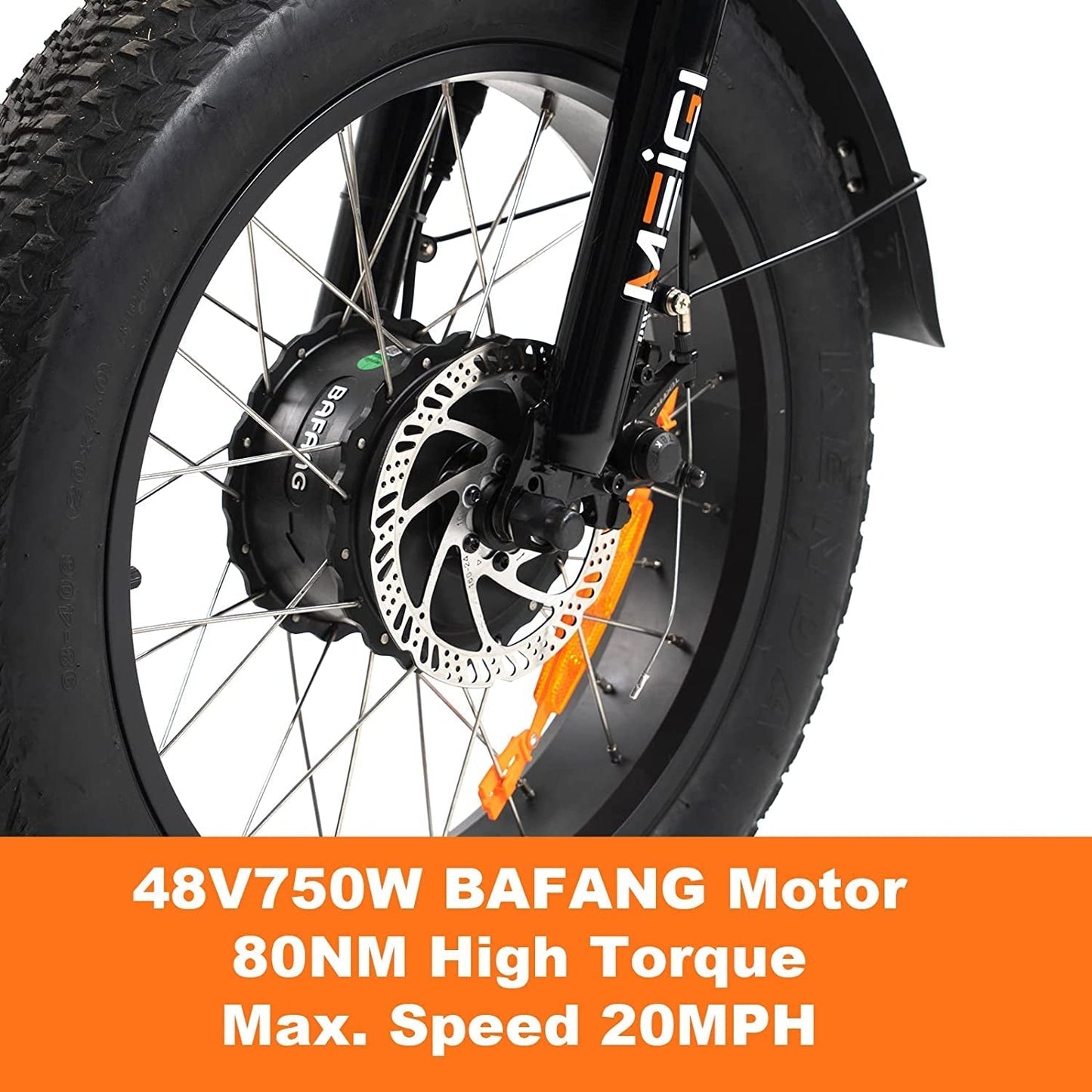 3 Wheel Electric Bike for Adult with 750W Motor, 48V 18.2AH Removable Lithium Battery, 20"*4.0 Fat Tire Tricycles for Men Women with Front & Rear