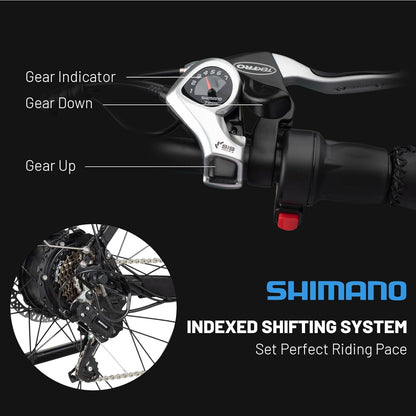 Electric Bike for Adults - Step-Thru 26″ Fat Tire Ebike 48V/14Ah 750W 60Miles Range 20Mph Off-Road Class2 Electric Bicycle | 5 PAS 7 Speed LCD Display