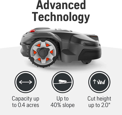 Husqvarna Automower 415X Robotic Lawn Mower with GPS Assisted Navigation, Automatic Lawn Mower
