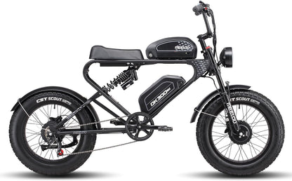 Electric Bike for Adults,Dual Motor & Dual Battery,20" X 4.0 Fat Tire Electric Bicycle with 48V 40Ah Removable Battery, up to 35MPH & 150Miles, Shock