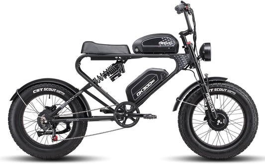 Electric Bike for Adults,Dual Motor & Dual Battery,20" X 4.0 Fat Tire Electric Bicycle with 48V 40Ah Removable Battery, up to 35MPH & 150Miles, Shock